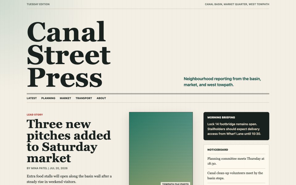 Canal Street Press WordPress lab screenshot